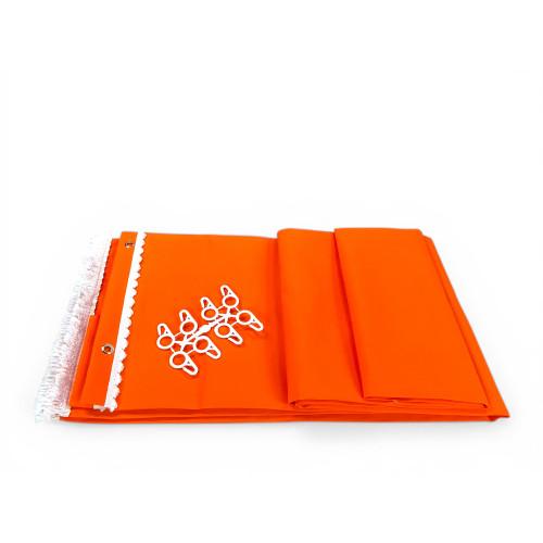 Vertigo Awning Tex Family Plain Orange 100% Polyester Waterproof Water Repellent Yarn Dyed Eyelets Steel Fringe