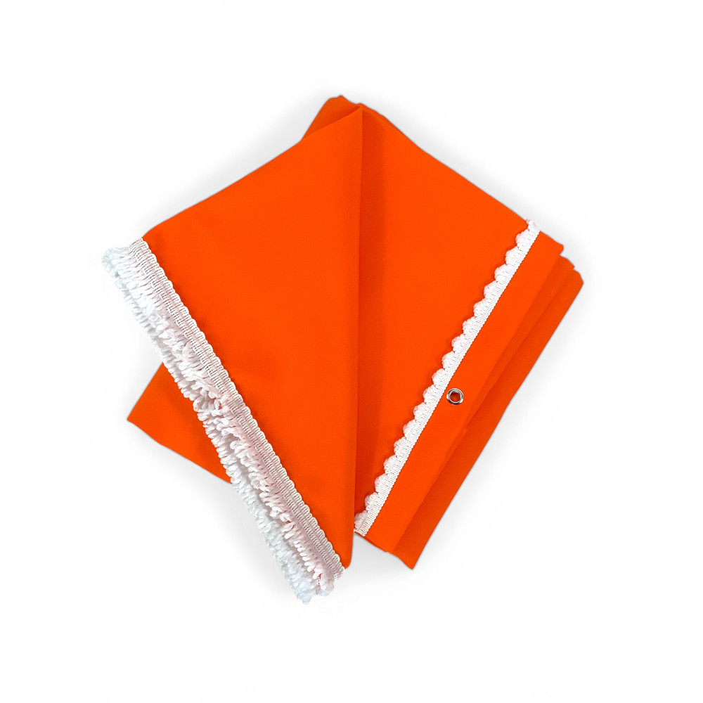 Auvent Vertigo Tex Family fil orange uni 100 % polyester imperméable et résistant à l’eau, œillets teints, frange en acier