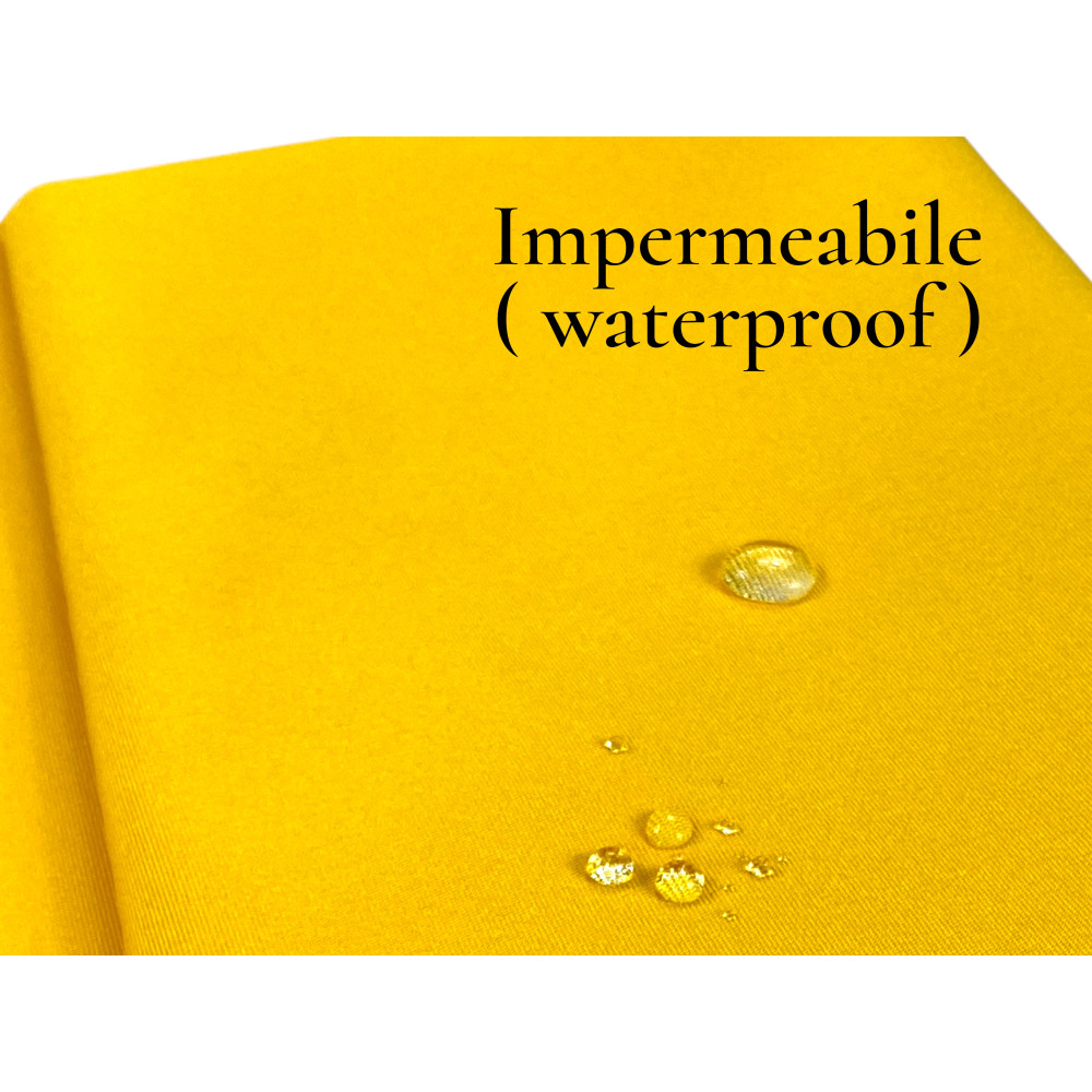 Tenda da Sole Vertigo Tex Family Giallo Unito 100% Poliestere Impermeabile Idrorepellente Tinto Filo Occhielli Acciaio Frangia