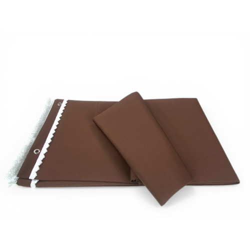 Auvent Vertigo Tex Family fil étanche imperméable 100 % polyester brun uni, œillets teints, frange en acier