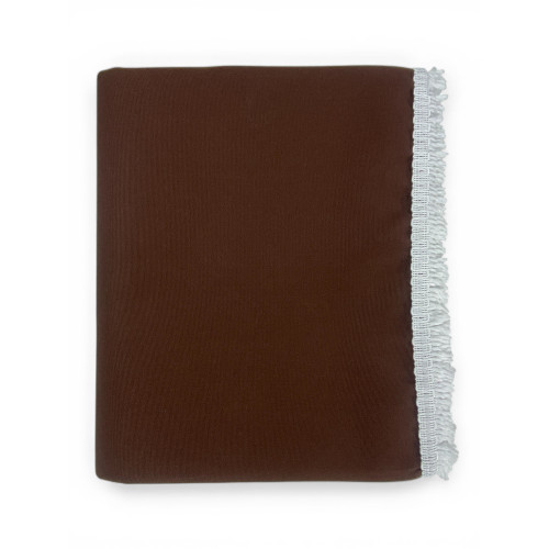 Vertigo Awning Tex Family Plain Brown 100% Polyester Waterproof Water Repellent Yarn Dyed Eyelets Steel Fringe