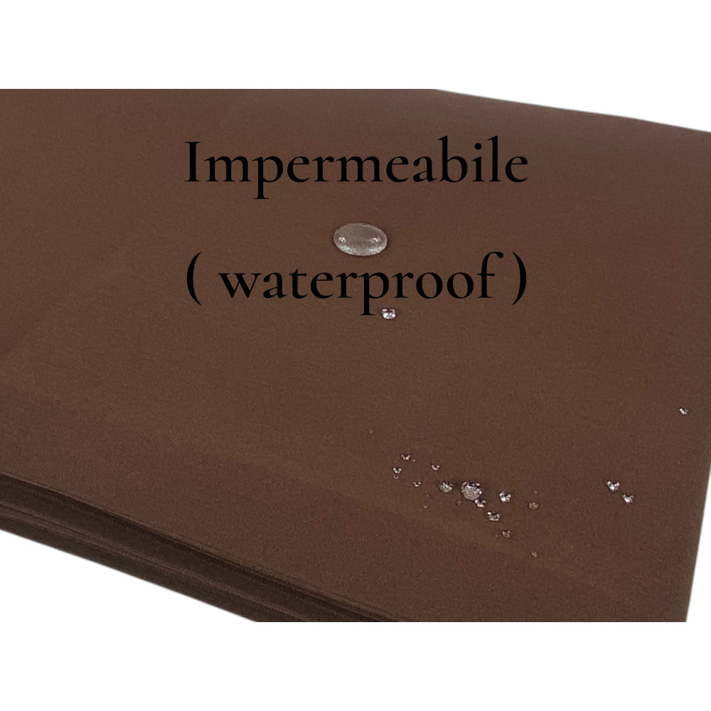 Vertigo Awning Tex Family Plain Brown 100% Polyester Waterproof Water Repellent Yarn Dyed Eyelets Steel Fringe