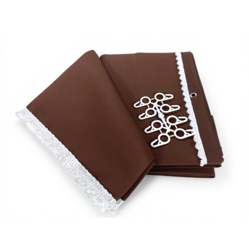 Toldo Vertigo Tex Family Hilos marrón lisos 100% impermeables y repelentes al agua, ojales teñidos y flecos de acero