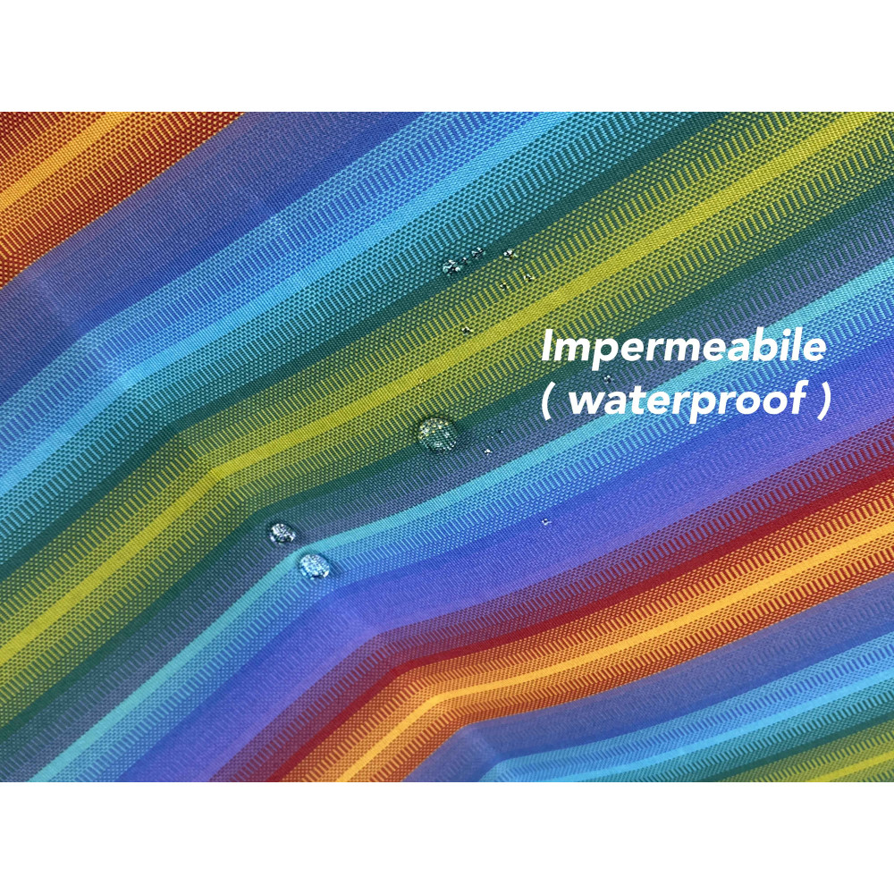 Auvent Vertigo Tex Family Fil multicolore 100 % polyester imperméable et résistant à l’eau, œillets teints en acier, frange en a