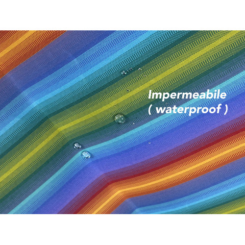 Auvent Vertigo Tex Family Fil multicolore 100 % polyester imperméable et résistant à l’eau, œillets teints en acier, frange en a