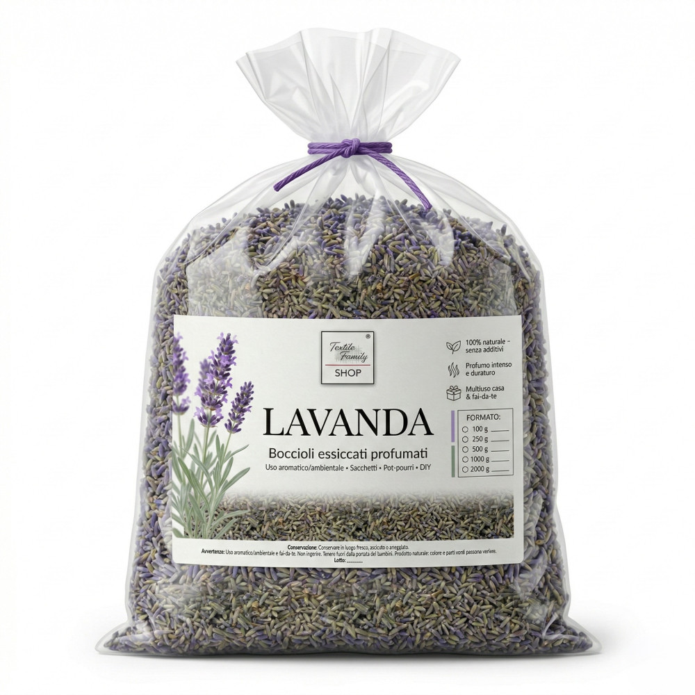 Dried lavender scented buds Made in Italy Tex Family – for wardrobe bags, potpourri and DIY