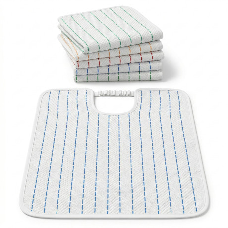 Bavaglione Adulto Cesare con Elastico 50x60 cm Tex Family – Set 3 o 6 Pezzi, Cotone Tinto in Filo, Made in Italy