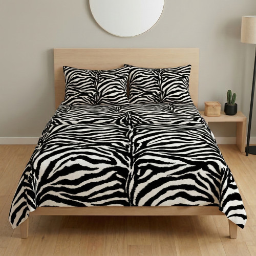 SEXI Black and White Striped Sheets Set in Pure Cotton Made in Italy