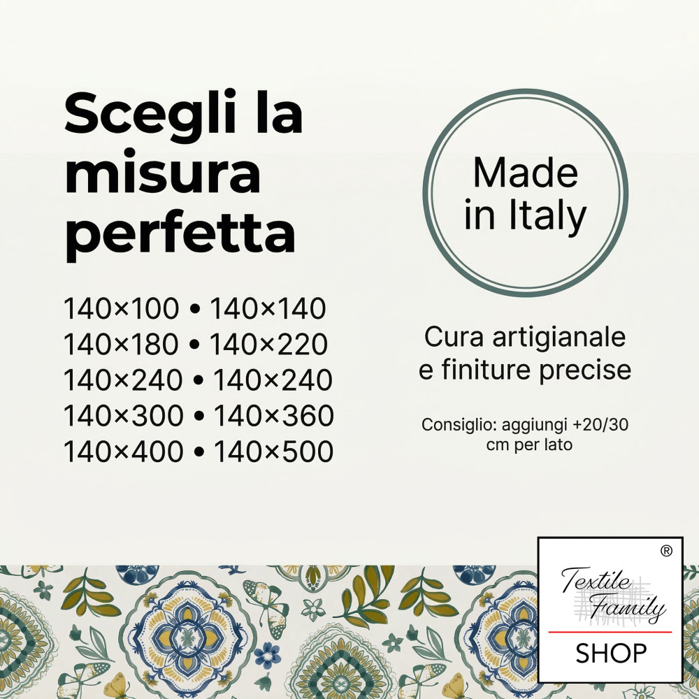 LIMA Capri Grün PVC Plastifiziertes Tischtuch, waschbarer Regenmantel, rutschfester Fleecerücken, hergestellt in Italien