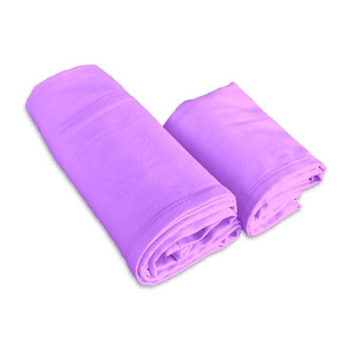 LOT DE 1 SERVIETTE DE TOILETTE + 1 SERVIETTE INVITÉ EN MICROFIBRE - LILAS