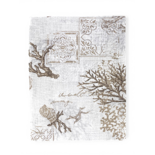 Coppia Tendine a Vetro Natural Sand Semitrasparenti in Bouclè con Tunnel per Astina – 2 Teli Made in Italy