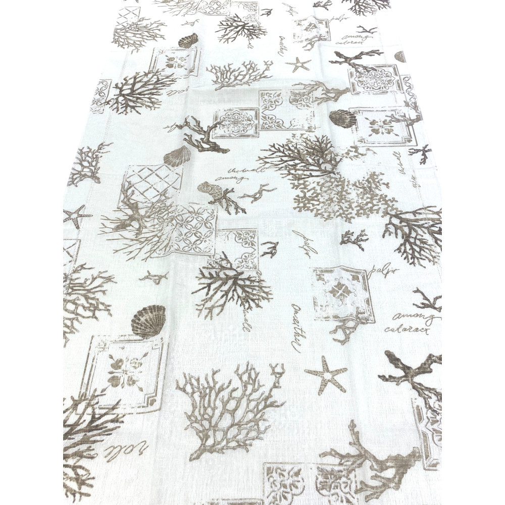 Coppia Tendine a Vetro Natural Sand Semitrasparenti in Bouclè con Tunnel per Astina – 2 Teli Made in Italy