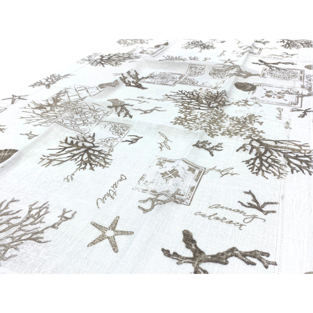 Coppia Tendine a Vetro Natural Sand Semitrasparenti in Bouclè con Tunnel per Astina – 2 Teli Made in Italy