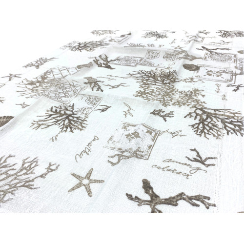 Coppia Tendine a Vetro Natural Sand Semitrasparenti in Bouclè con Tunnel per Astina – 2 Teli Made in Italy