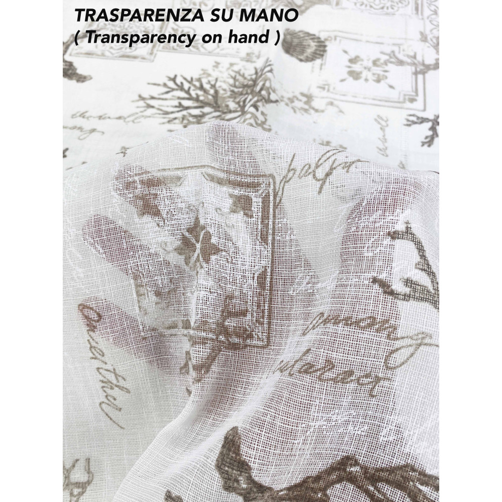 Coppia Tendine a Vetro Natural Sand Semitrasparenti in Bouclè con Tunnel per Astina – 2 Teli Made in Italy