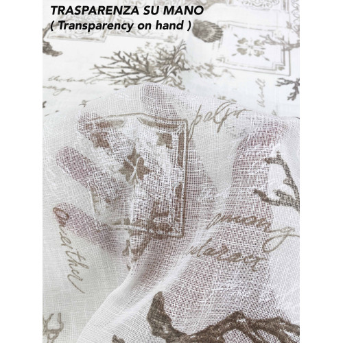 Coppia Tendine a Vetro Natural Sand Semitrasparenti in Bouclè con Tunnel per Astina – 2 Teli Made in Italy
