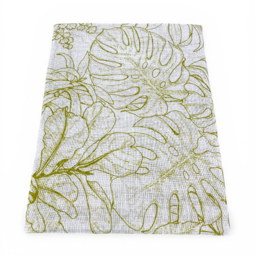 Paire de rideaux modernes en verre semi-transparent vert feuille en Bouclè avec un tunnel pour l’avant – 2 rideaux fabriqués en 