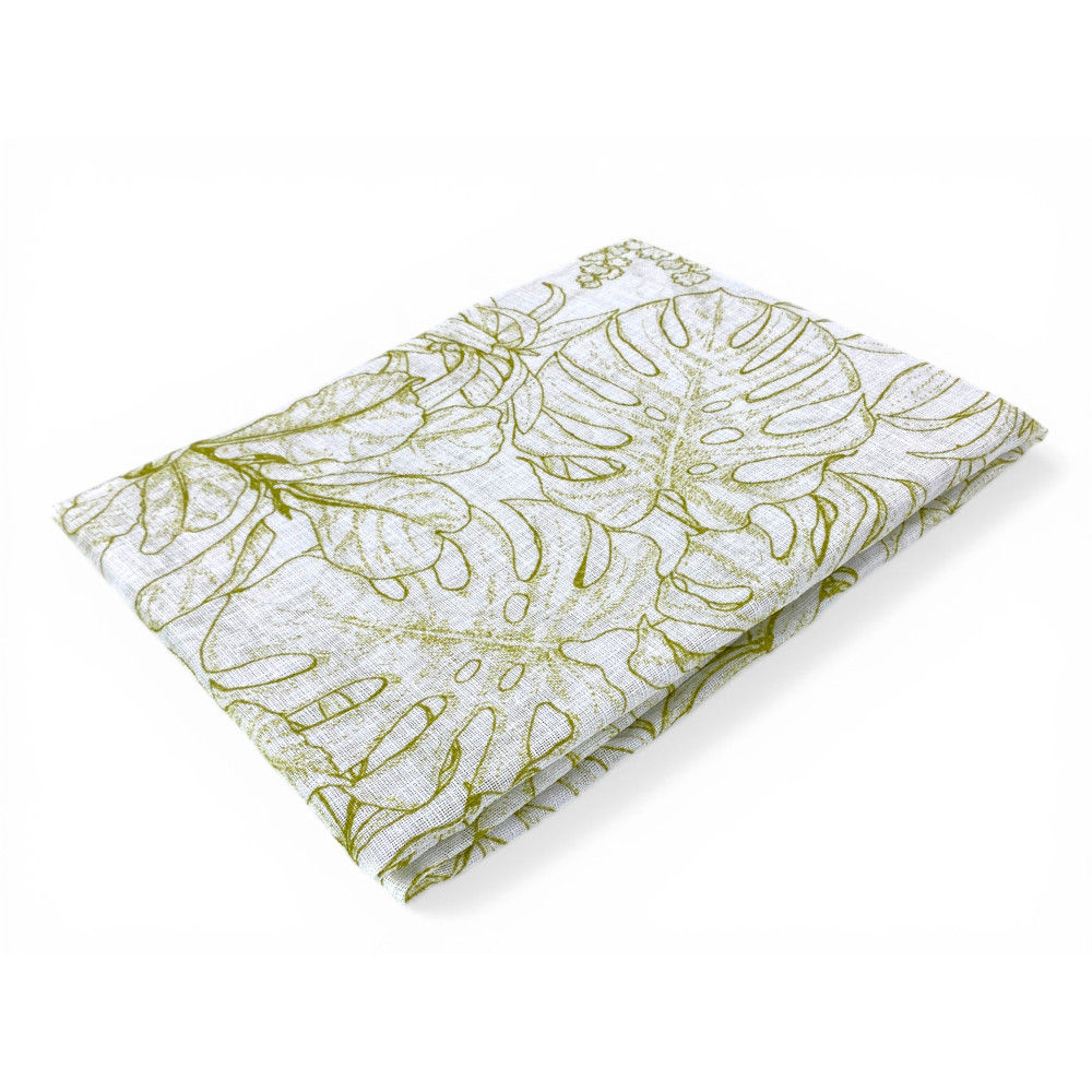 Coppia Tendine a Vetro Modern Leaf Verde Semitrasparenti in Bouclè con Tunnel per Astina – 2 Teli Made in Italy