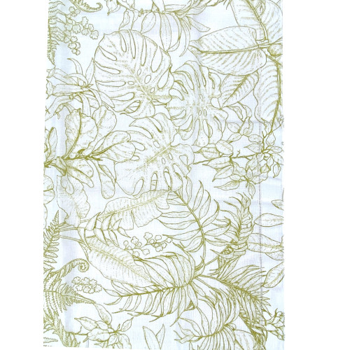 Un par de cortinas de cristal semitransparentes modernas verde hoja en Bouclè con túnel en el frontal – 2 cortinas Made in Italy