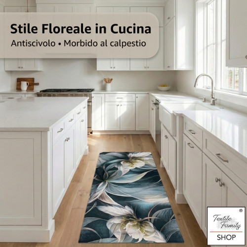 Gigli Anti-slip Kitchen Rug Runner 50 cm, Washable and Cuttable, PVC Bottom, 100% Polyester, Made in Italy