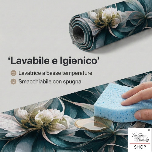 Patinador antideslizante de alfombra de cocina Gigli 50 cm, lavable y cortable, fondo de PVC, 100% poliéster, fabricado en Itali