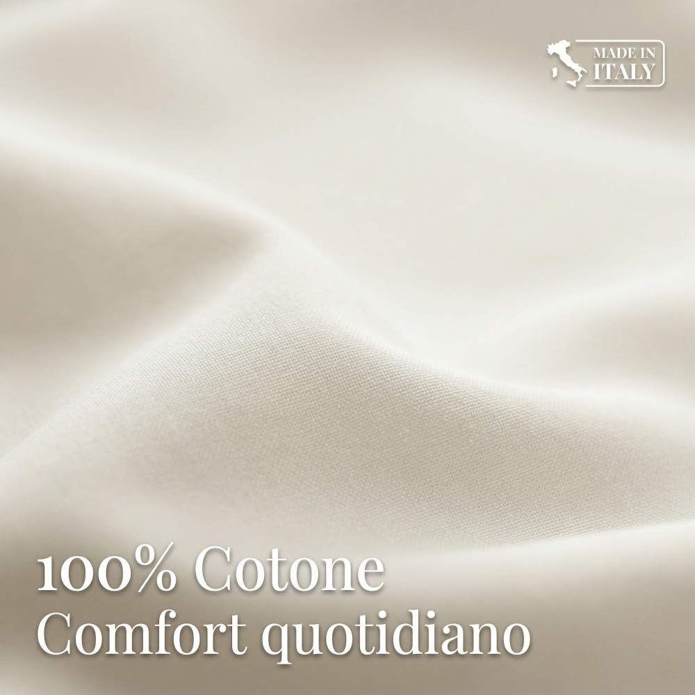 Tex Family Lenzuolo Sotto Rotondo su Misura 100% Cotone – Elastico a Giro 360° – Ø180–240 cm – Materasso fino 35 cm