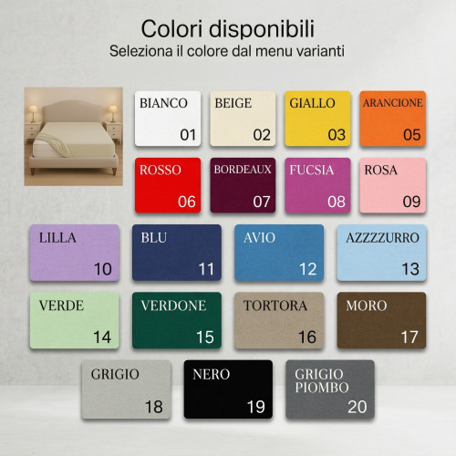 Sábana bajera 100% algodón a medida – Con esquinas elásticas para camas oversize – Made in Italy