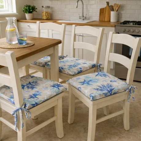 FUNDA DE SILLA BLANDA LONETA FABRIC SEA CORALES MARINOS AZUL COJÍN DE SILLA