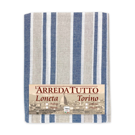 TELO ARREDO Copritutto GRAN FOULARD Copriletto COPRIDIVANO Tessuto DORY RIGA BLU