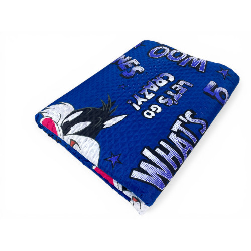 Children's Single Bedspread 170x250 Blue Sylvester Cat – Light Quilt 80 g/m² in Microfiber, Made in Italy