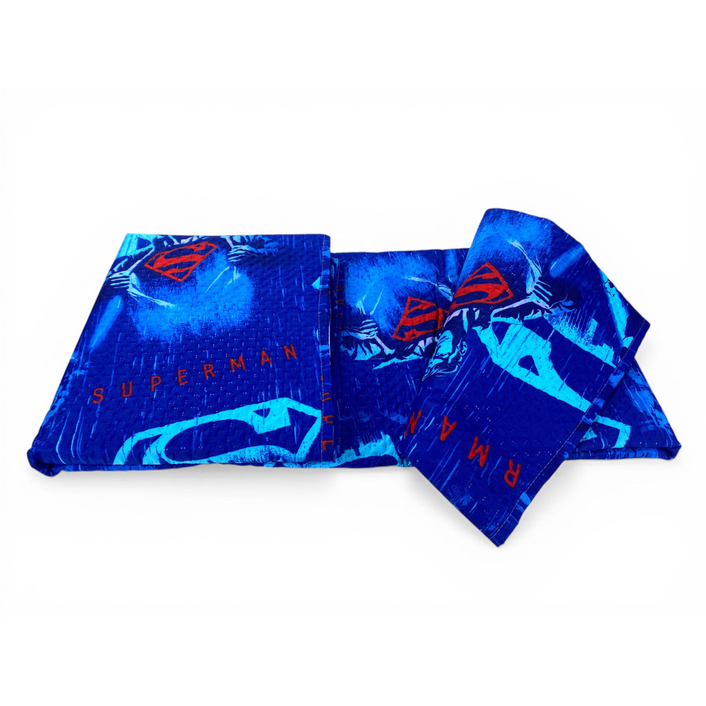 Superman DC Comics Einzelbettdecke 170x250 Kids Blue "Dark Side" – Helle Decke 80 g/m², hergestellt in Italien