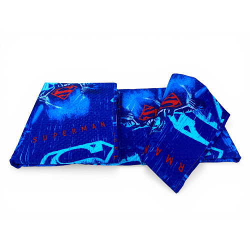 Superman DC Comics Single Bedspread 170x250 Kids Blue "Dark Side" – Light Quilt 80 g/m², Made in Italy