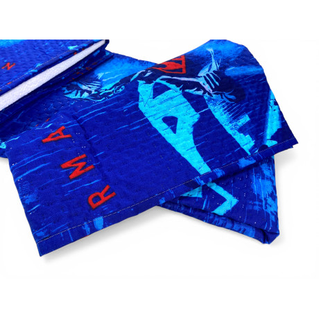 Superman DC Comics Einzelbettdecke 170x250 Kids Blue "Dark Side" – Helle Decke 80 g/m², hergestellt in Italien