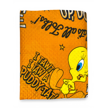 Single Bedspread Kids 170x250 Tweety Orange Looney Tunes – Light Quilt 80 g/m² in Microfiber, Made in Italy