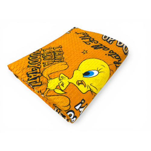 Single Bedspread Kids 170x250 Tweety Orange Looney Tunes – Light Quilt 80 g/m² in Microfiber, Made in Italy