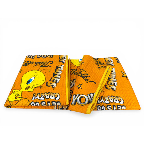Copriletto Singolo Bambini 170x250 Titti Arancione Looney Tunes – Trapuntino Leggero 80 g/m² in Microfibra, Made in Italy