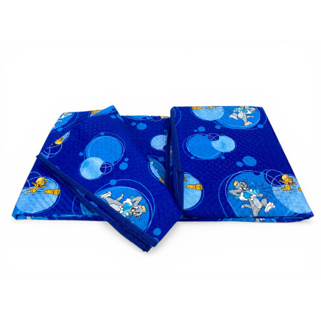 Kinder-Einzelbettdecke 170x250 Tom und Jerry Blue "TJ Bottle" – leichte Mikrofaserdecke 80 g/m², hergestellt in Italien