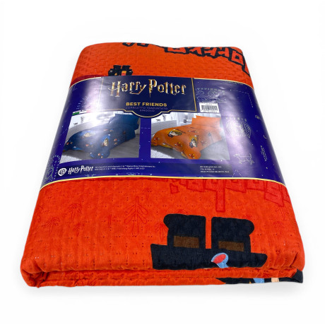 Colcha individual naranja infantil Harry Potter 170x250 – Edredón ligero 80 g/m² en microfibra, fabricado en Italia