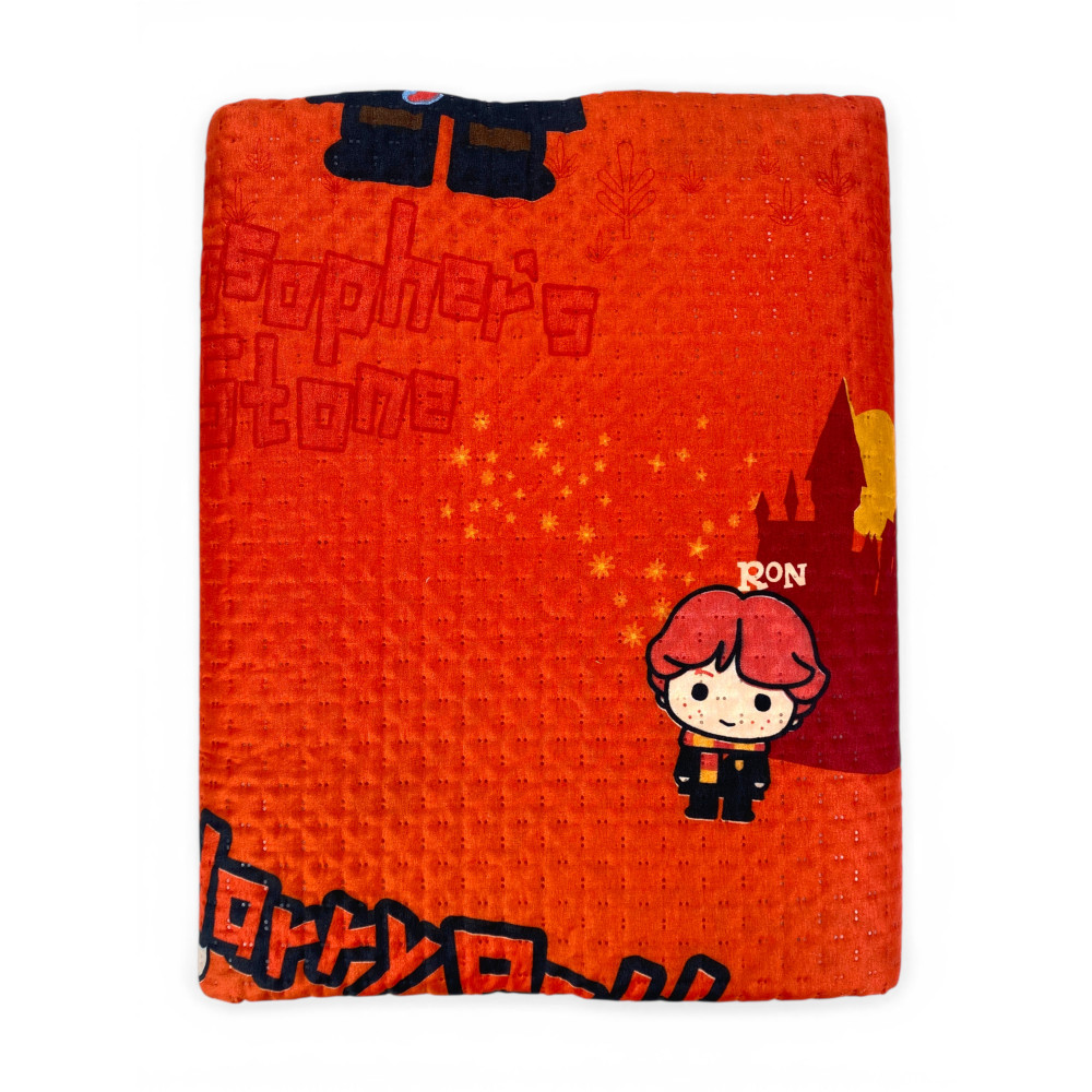 Harry Potter Orange Children's Single Bedspread 170x250 – Light Quilt 80 g/m² in Microfiber, Made in Italy