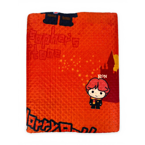 Harry Potter Orange Kinder-Einzelbettdecke 170x250 – Leichter Quilt 80 g/m² aus Mikrofaser, hergestellt in Italien