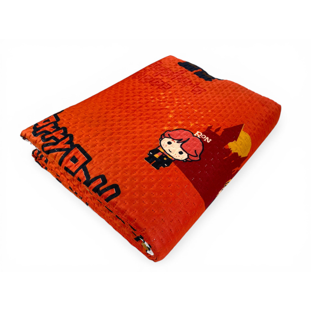 Colcha individual naranja infantil Harry Potter 170x250 – Edredón ligero 80 g/m² en microfibra, fabricado en Italia
