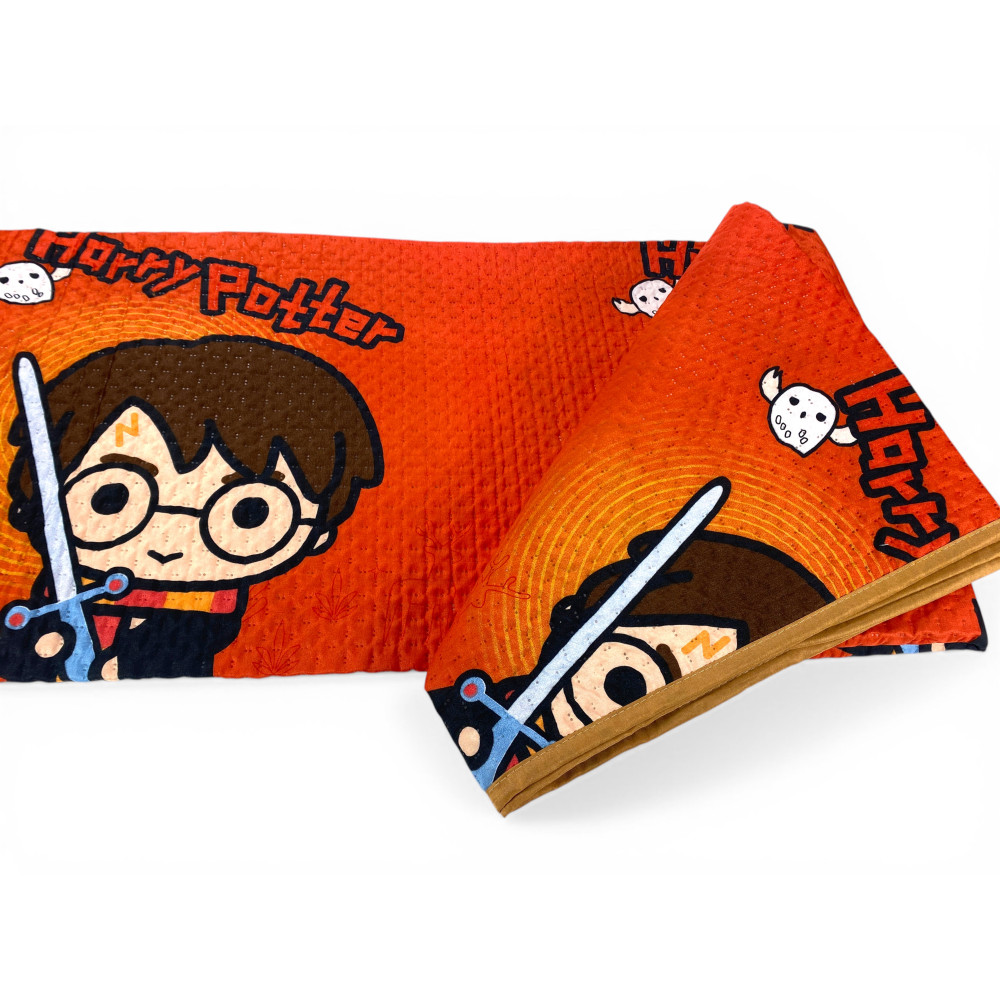 Colcha individual naranja infantil Harry Potter 170x250 – Edredón ligero 80 g/m² en microfibra, fabricado en Italia