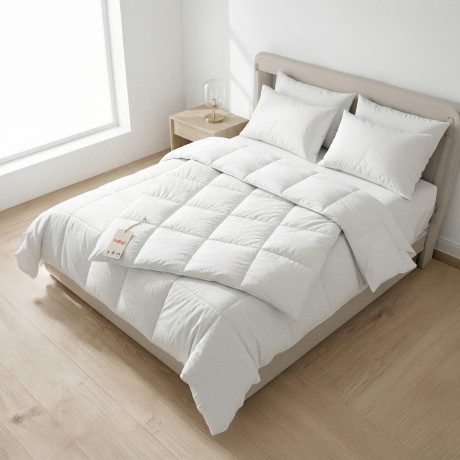 Doudoun d’été ignifuge de classe 1IM, microfibre blanche, 100 g/m², fabriqué en Italie, ligne Fuego