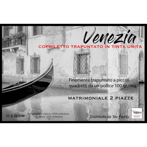 Copriletto Trapuntato Venezia Matrimoniale 250x250 Grigio – Microfibra Manopesca, Trapuntatura Quadretti, 100 g/m², Bordo a Onde
