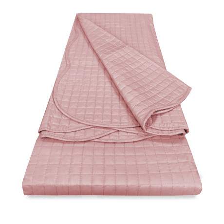 Venice Double Quilted Bettdecke 250x250 Pink – Manopesca Microfiber, karierte Quilting, 100 g/m², Wave Edge