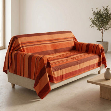 Kiara Jacquard 100% Cotton Burgundy Cover Made in Italy, Gran Scarf Furnishing Towel, Sofa Cover/Bedspread