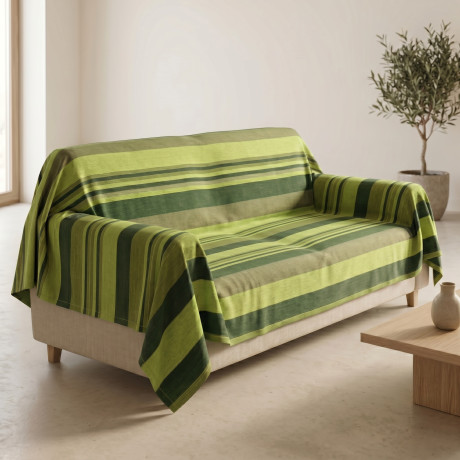 Toalla de algodón 100% verde Kiara Jacquard hecha en Italia, toalla de mobledores Gran Scarf, funda/colcha de cama