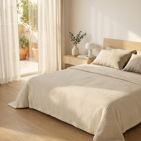 Coperta in Lana Estiva Maia - Pura Lana Vergine - Leggera e Traspirante - Antipilling - Made in Italy