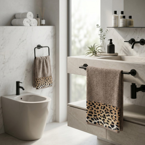 copy of TOWEL SET 1+1 FACE & Guest ZEBRA white BLACK