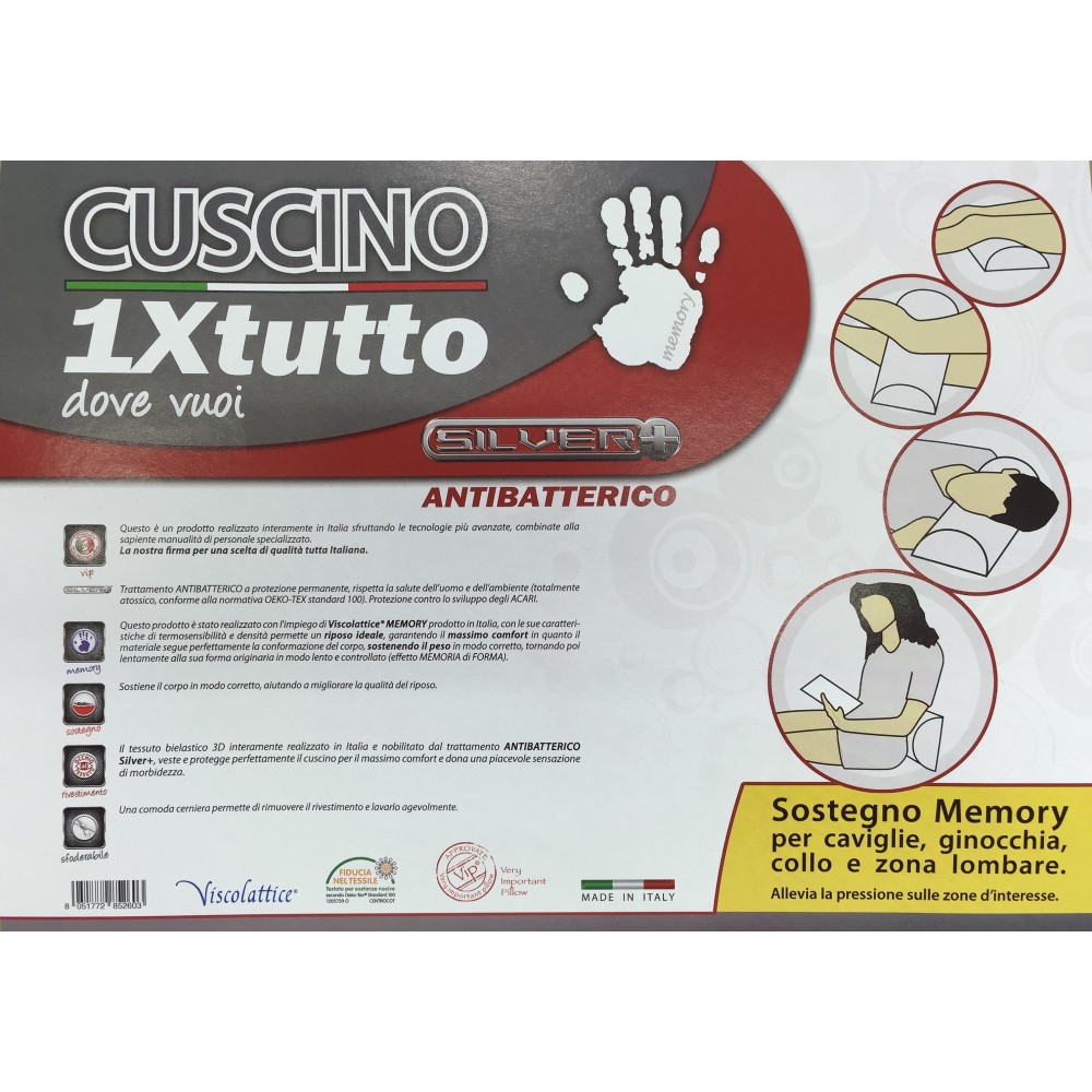 Oreiller orthopédique en mousse à mémoire de formeTex Family - soutien du cou, du dos, des genoux et des chevilles - antibactéri